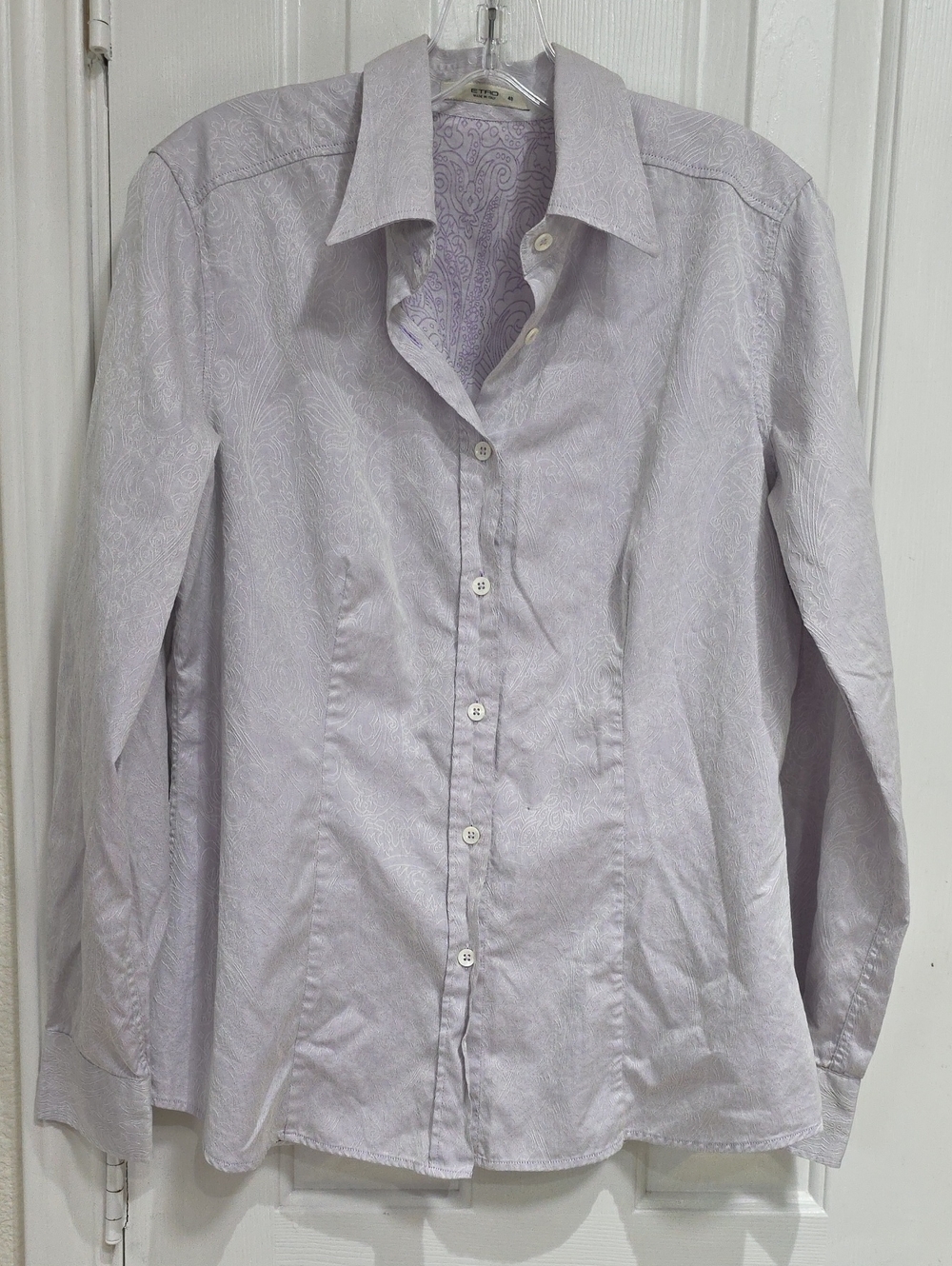 #460 ETRO Lavender Paisley Button-Down Shirt 48 - Picture 2 of 14